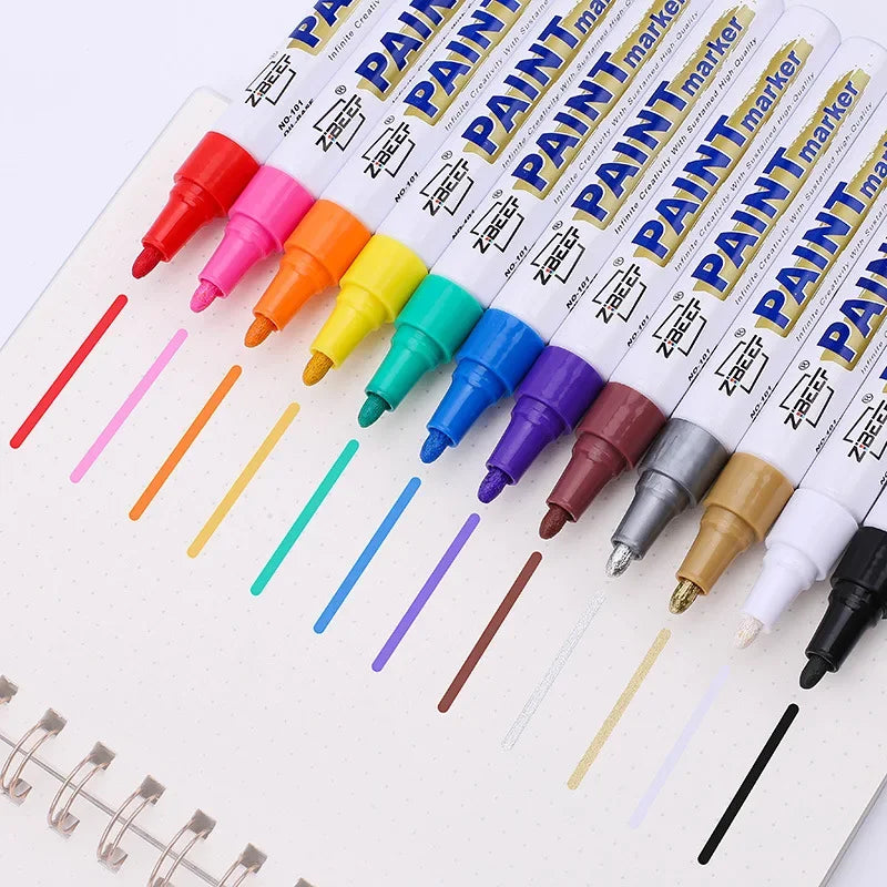 Metal Paint Pen Refill Set Waterproof Oil-Based Markers for Industrial & Graffiti Use