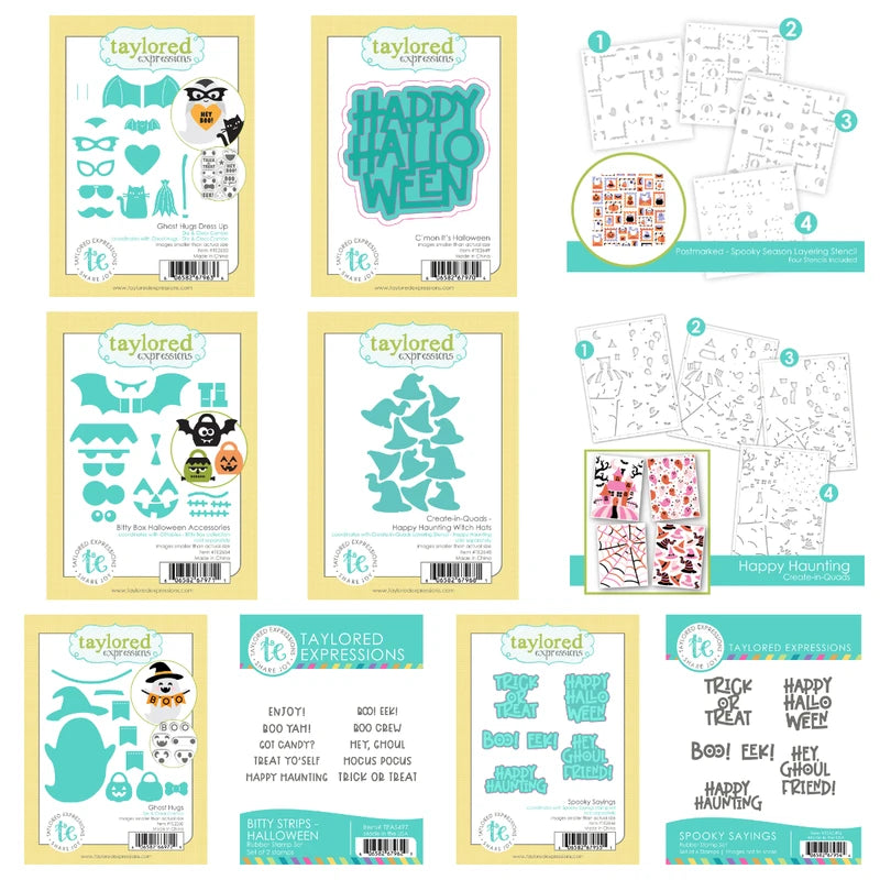 Halloween Spooky Season Craft Stencil and Die Cutting Set for Scrapbooking & DIY Decor