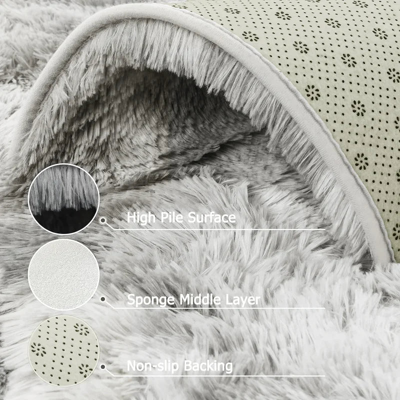 Soft Fluffy Area Rug Non-Slip Shaggy Carpet for Bedroom Living Room Home Decor