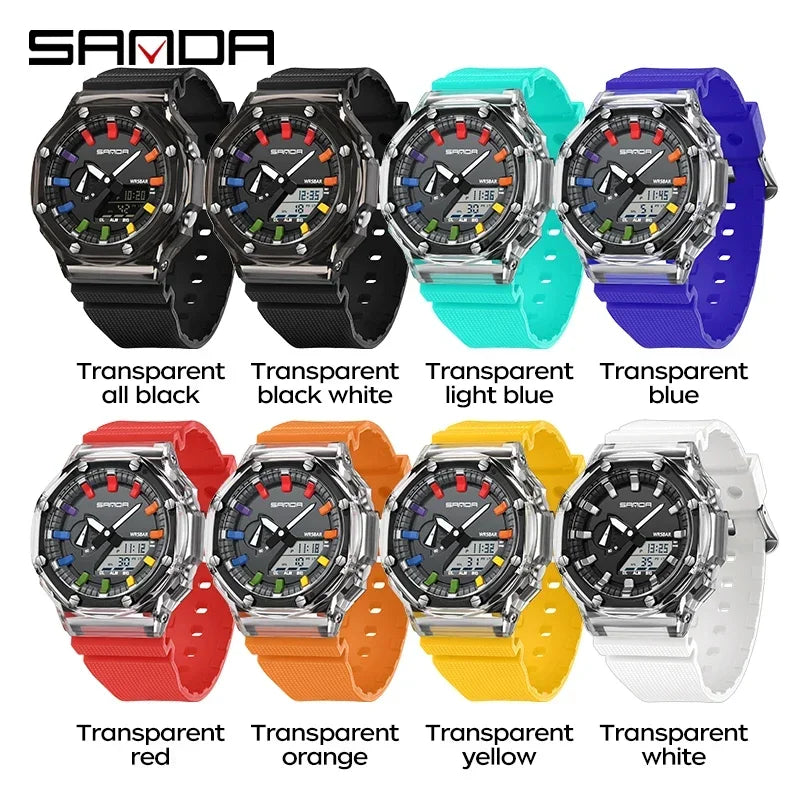 LED Digital Outdoor Military-Style Wristwatch with Alarm & Stopwatch