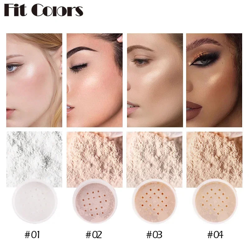 Waterproof Oil-Resistant Face Powder Set - Smoothing Concealer Makeup Powder