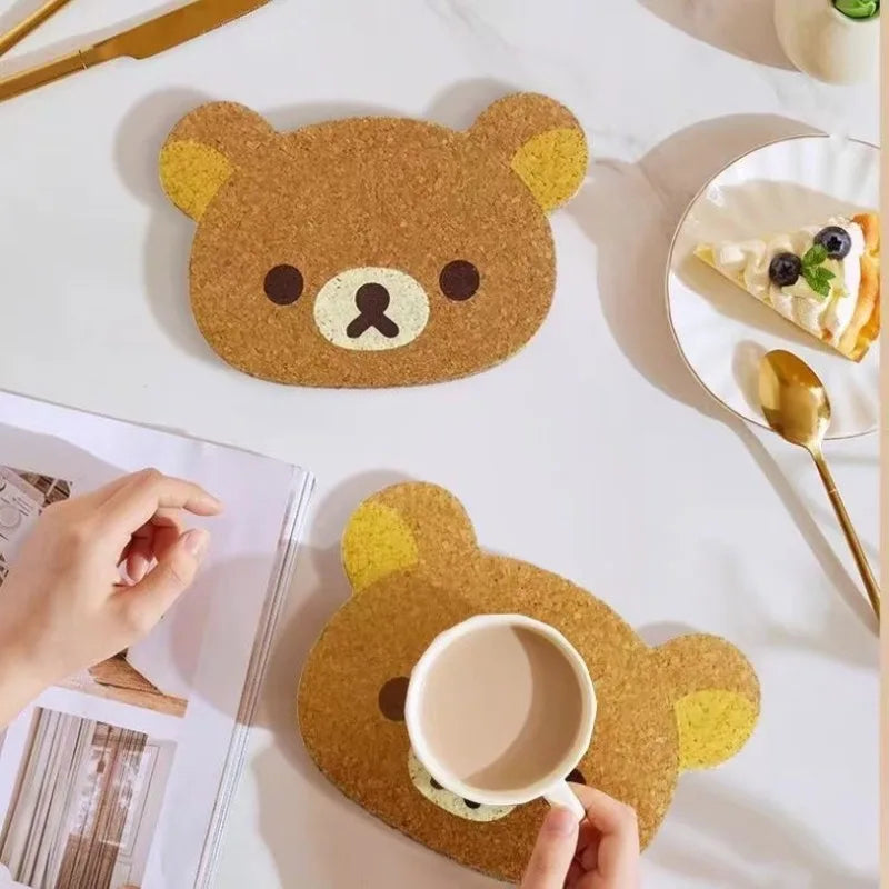 Kids Cartoon Animal Drink Coasters Set - Rilakkuma Dining Table Accessories