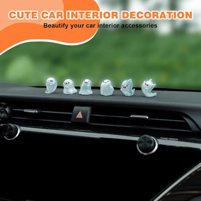6PCS Luminous Ghost Car Dash Decorations - Fun Interior Accessories