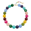 Bohemia Acrylic Chunky Beads Necklace with Zircon Pendant - Water Drop Shape, Y2K Beach Jewelry