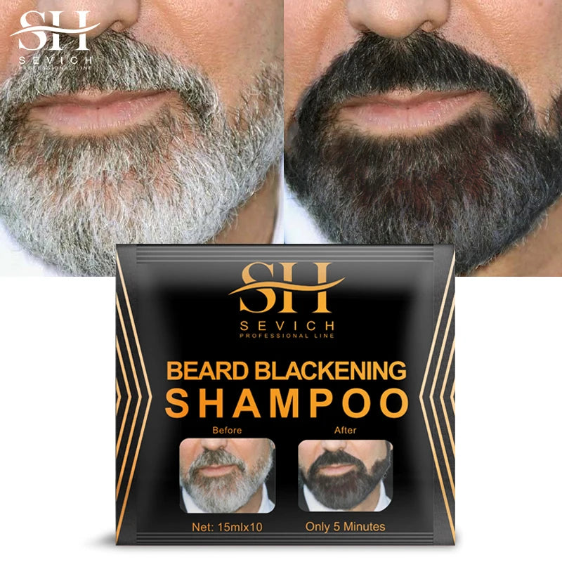 Black Beard Dye Cream - Natural, Fast Permanent Gray Hair Cover, Men’s Beard Coloring
