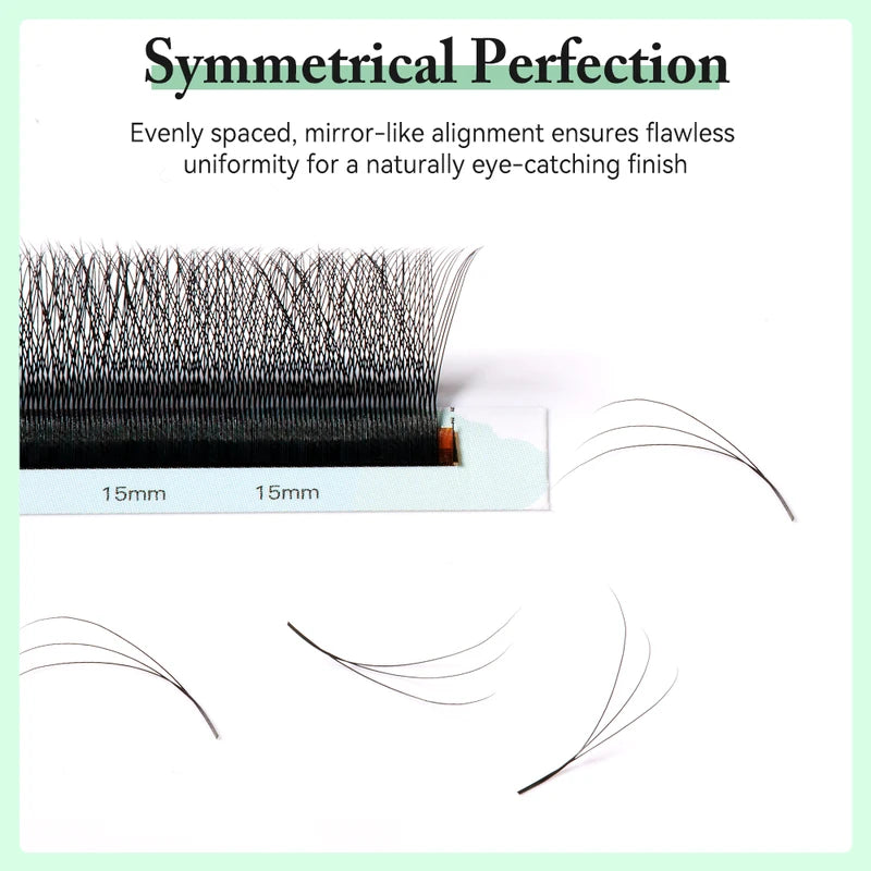Premade 3D W Lash Extensions - Volume False Eyelash Fans for Natural Full Look