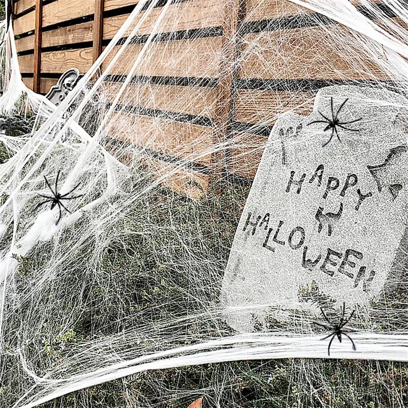 Halloween Spider Web Decoration Artificial Stretchy Cobweb for Haunted House & Party Scene Props