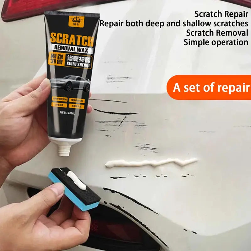Car Scratch Remover Wax 120ml - Deep Surface Repair & Gloss Protection