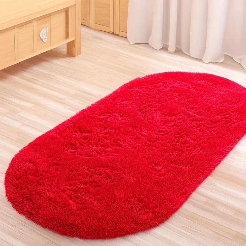Dense Silk Carpet Floor Mat for Bedroom Living Room - Soft Long Hair Rug