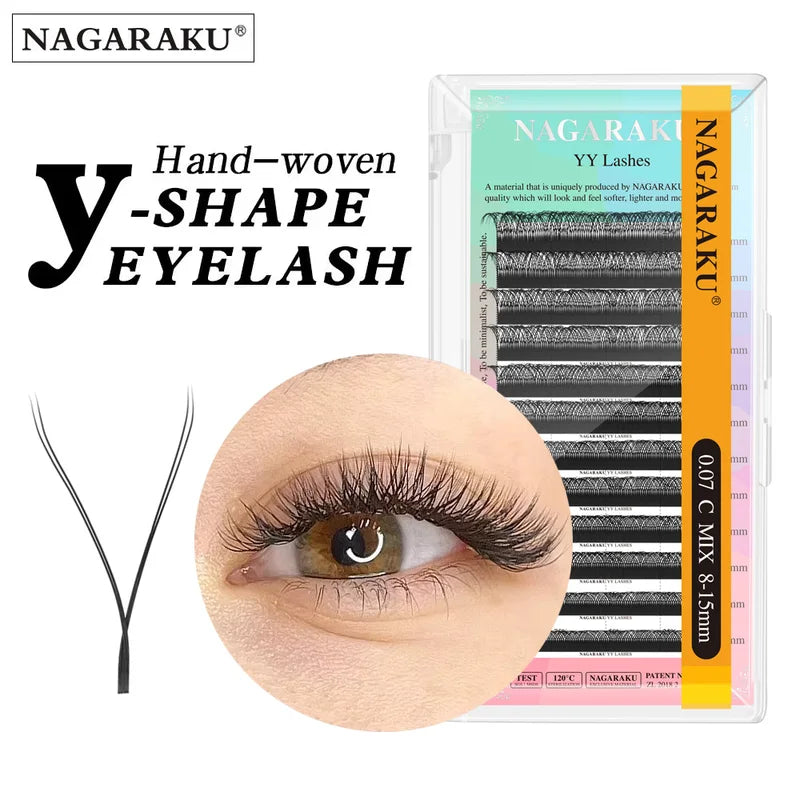 Premium Mink Eyelash Extensions YY Shape Hand Woven Natural Look