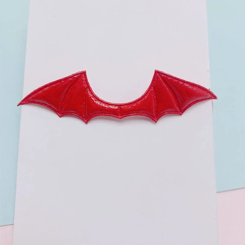 Halloween Demon Bat Wings Padded Leather Fabric Appliques for DIY Costume Accessories