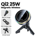 Wireless Car Phone Charger Holder with Magnetic Mount & Cooling for iPhone, Samsung