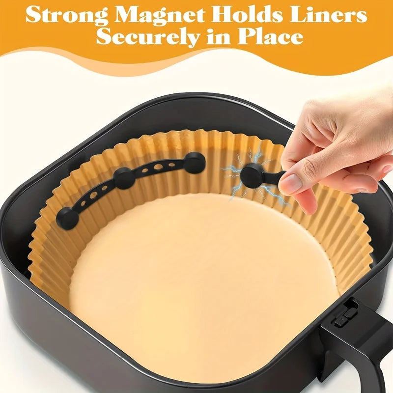 Magnetic Silicone Buckles for Air Fryer - Non-Stick Parch Clips & Fasteners, 6 Pieces or 2 Sets
