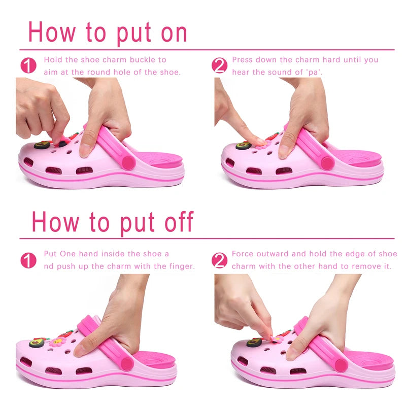 Halloween Pink Ghost PVC Shoe Charm Alligator Charm for Bracelets Kids Adults
