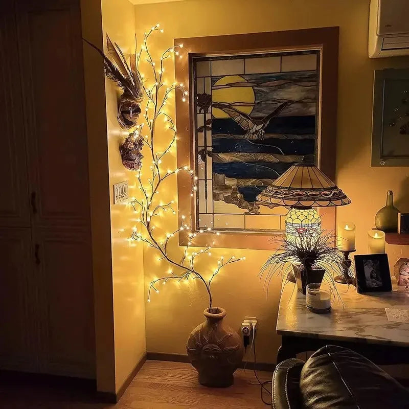 LED Wall String Lights for Room Decor - Warm White Willow Vine Branches