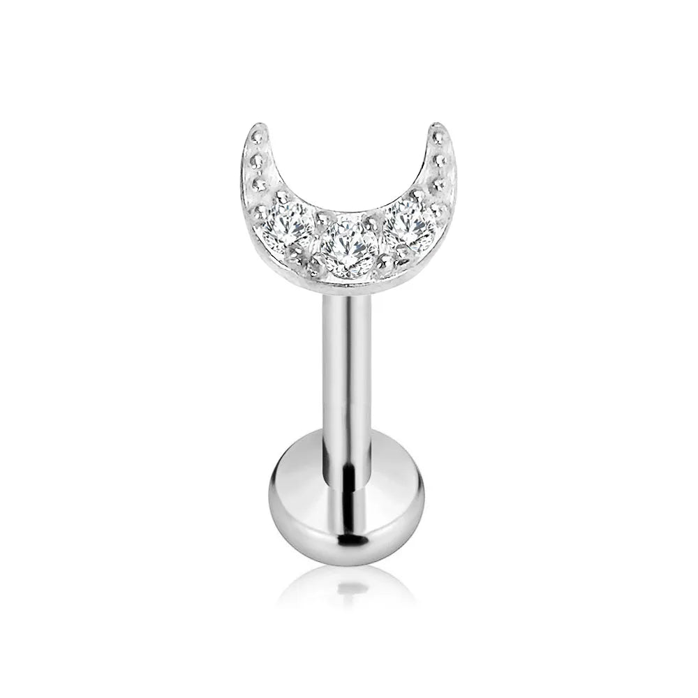 Titanium Threadless Lip & Cartilage Piercing Studs - G23 ASTM F136 Hypoallergenic 16G-20G