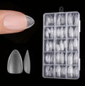 Short Almond Nail Tips - Matte Gel Nail Stickers, Pre-Shaped Full Coverage
