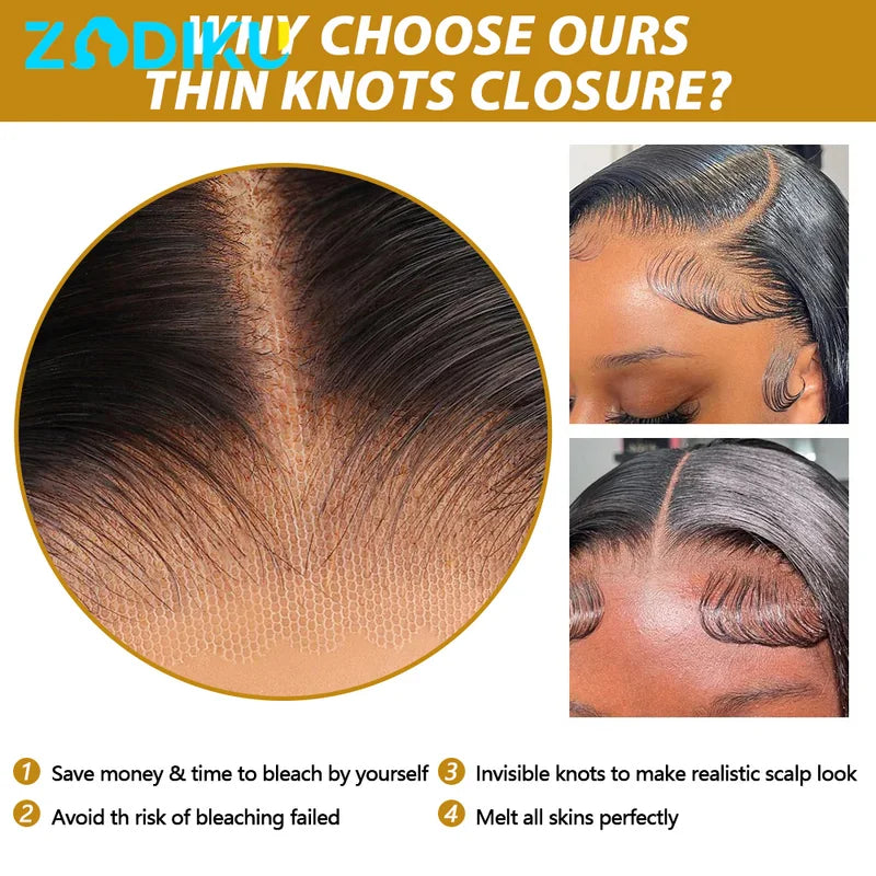 Brazilian Human Hair Lace Closure Frontal 13x4 13x6 HD Transparent Lace