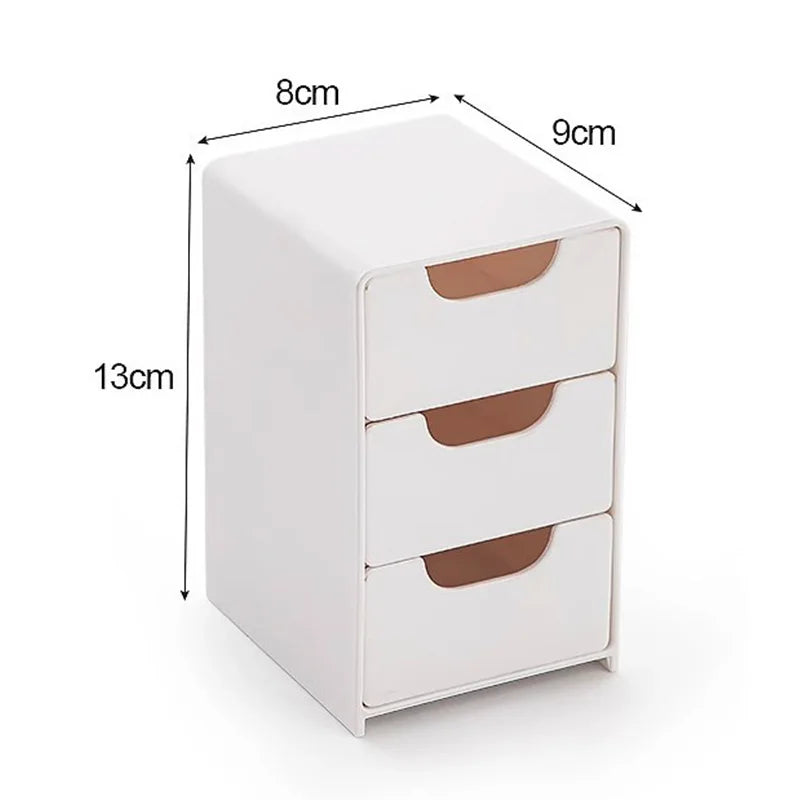 Desktop Jewelry Storage Box 3-Tier Organizer with Drawers, Large Capacity