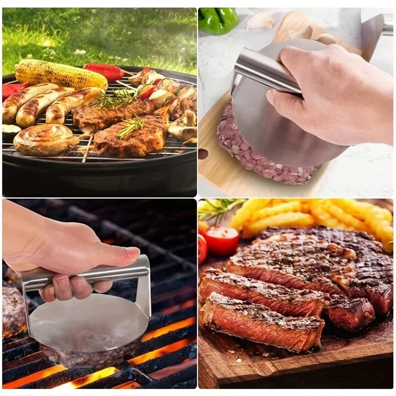 Stainless Steel Burger Patty Press Mold for Deli Meats and Meat Making