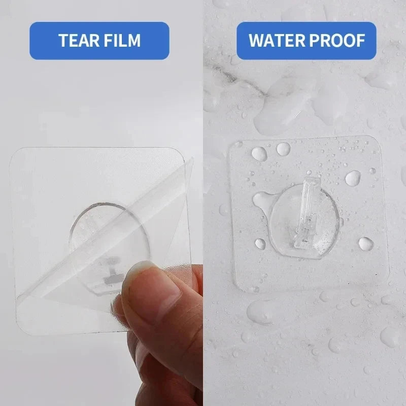 Heavy Duty Adhesive Hooks Set - Non-Punching, Non-Marking, Strong Plastic Wall Hooks, Multiple Colors