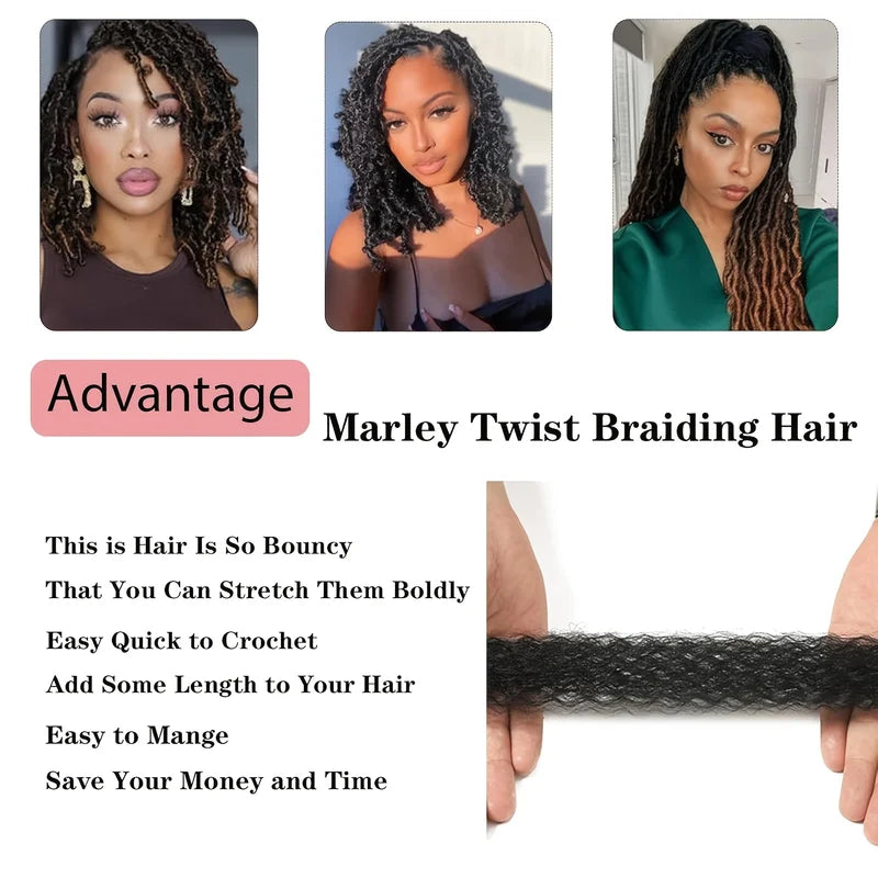 Synthetic Afro Twist Hair Extensions 8 Pcs for Women - Kinky Marley Braiding