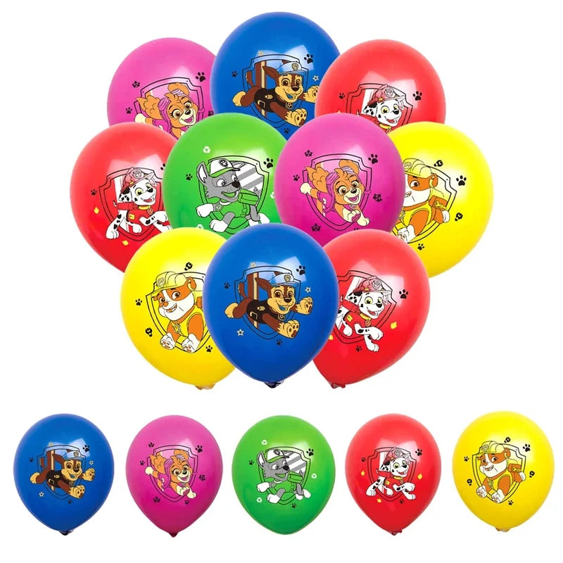 10 Pieces Paw Patrol Latex Balloons for Kids Birthday Party Decorations