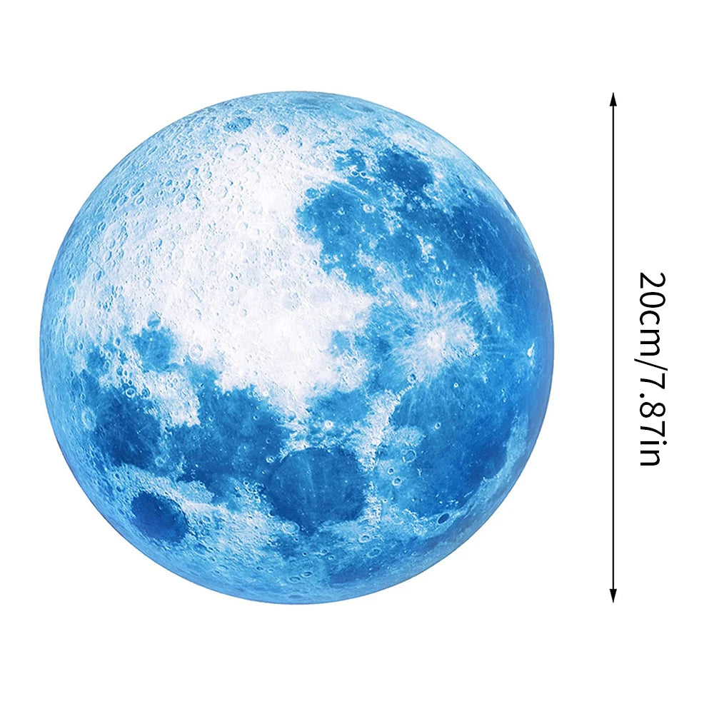 Glow in The Dark Moon Wall Sticker for Kids Baby Room Space Decor - 3D Planet Wall Decal