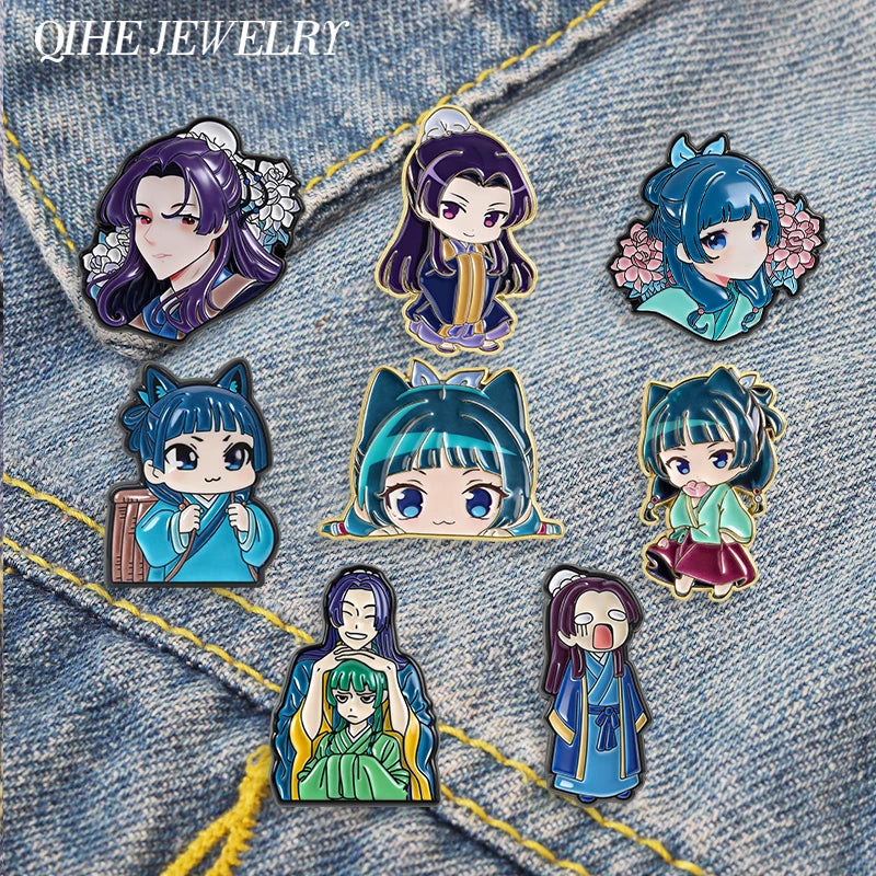 Maomao Anime Brooch Enamel Pins Cute Japanese Cartoon Character Gift for Fans