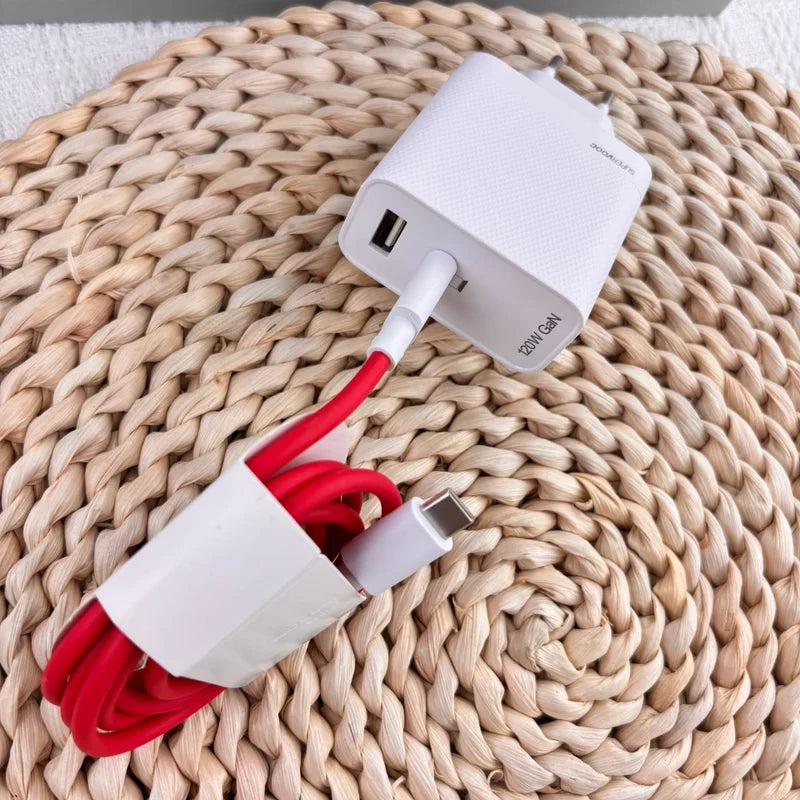 120W GaN Fast Charger with Dual USB Ports for OnePlus, , Samsung, iPhone