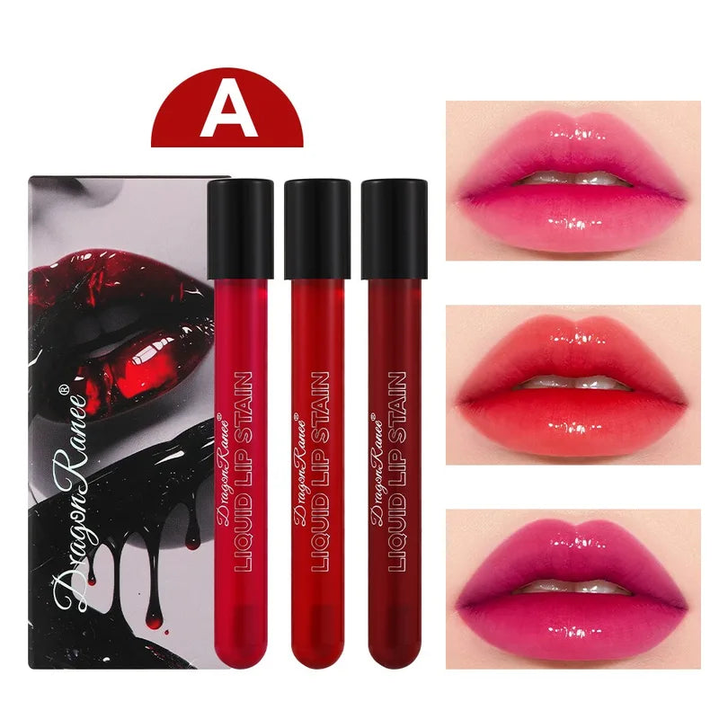 3-Piece Jelly Mirror Plasma Lip Gloss Set - Long Lasting Water-Based Moisturizing Lip Tints