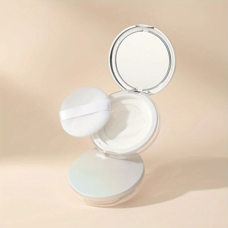 Ultra-Thin Loose Powder Compact with Mirror - Portable Makeup Storage Container