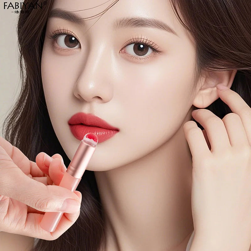 Silicone Lip Brush for Lipstick Eye Shadow Makeup Application - Soft, Portable, Reusable