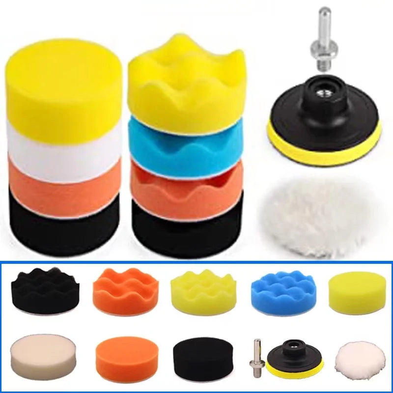 Car Foam Buffer Polishing Kit - 11pcs Sponge Pads for Auto Wax & Scratch Removal