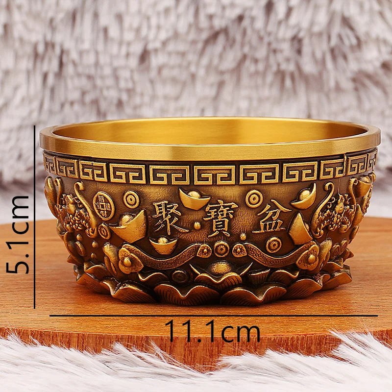 Decorative Copper Ruyi Cornucopia Bowl for Home & Shop Blessing Gifts - 1Pc
