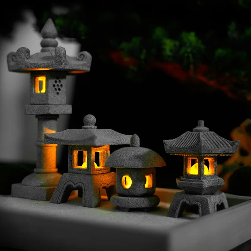 Mini Pagoda Lantern Garden Decor for Zen Yard and Aquarium