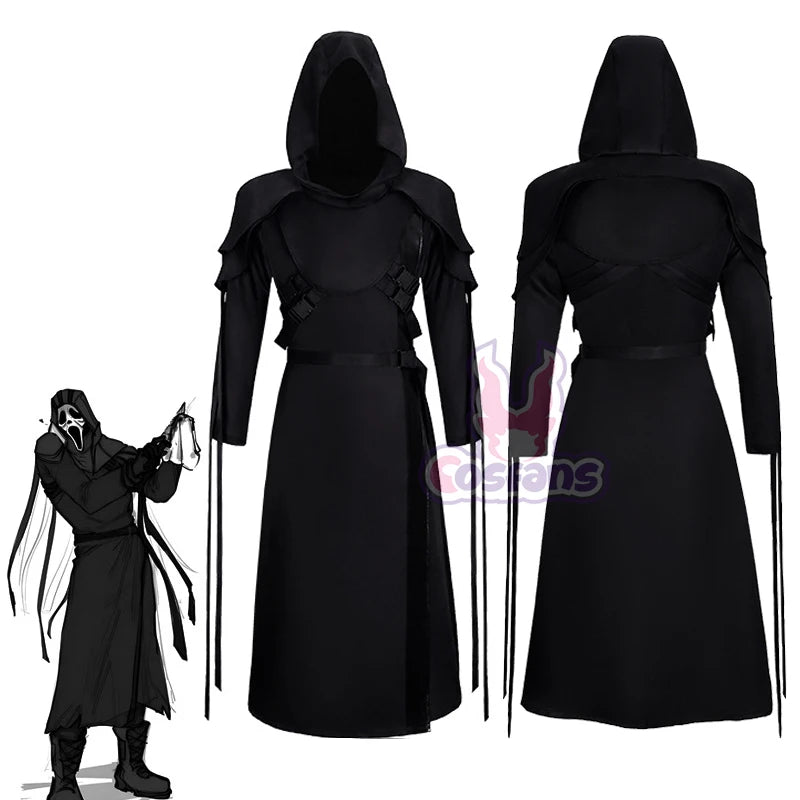 Ghost Face Cosplay Costume for Halloween Party Role Play Men Women