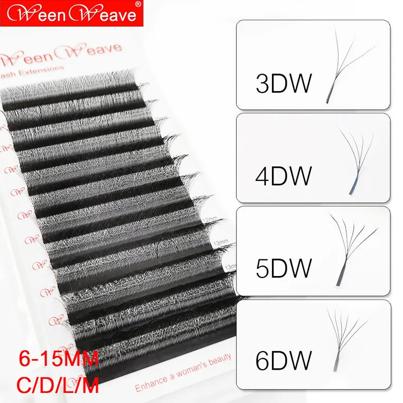 3D 4D 5D 6D 7D W Shape Eyelash Extensions Faux Mink Voluminous False Lashes