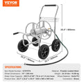 Heavy Duty Garden Hose Reel Cart 250ft with Steel Frame & Basket
