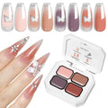 Gradient Painting Gel Nail Polish Set - Quick Dry Nail Art Kit with Flower & Engraving Design