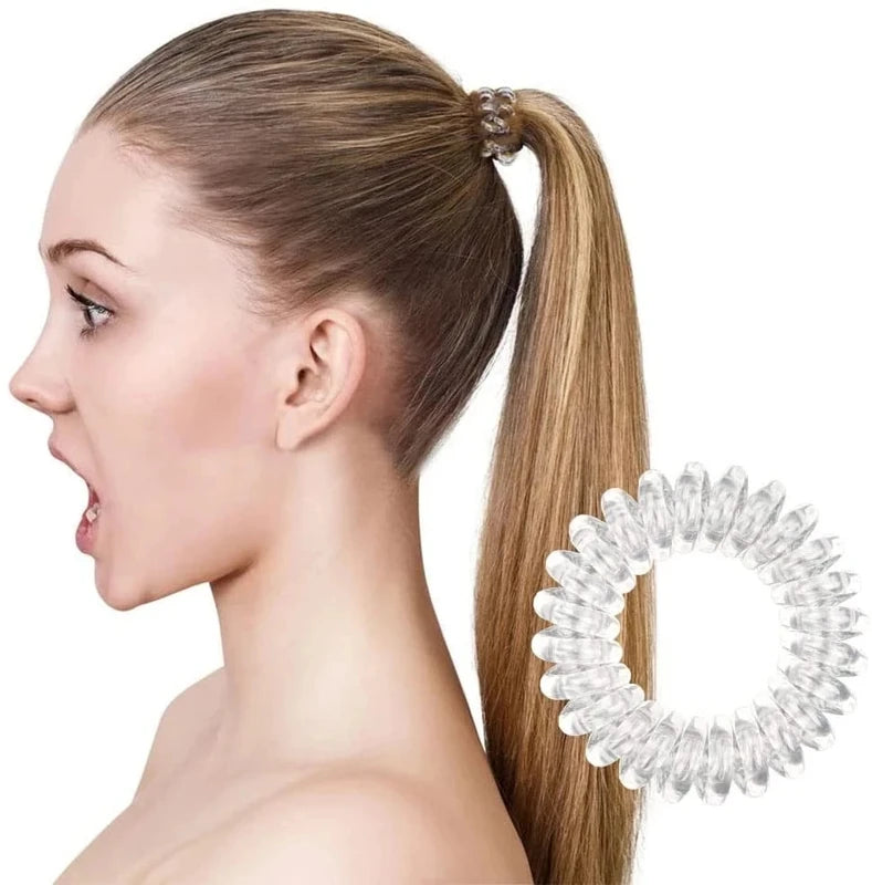 Large Spiral Hair Ties 30mm Coil Hair Bands Waterproof Strong Hold Set