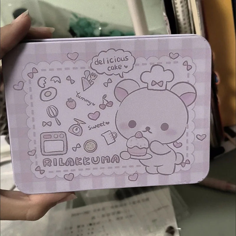 Cute Bear Storage Box with Lid - Rectangular Candy & Card Organizer, Large Capacity