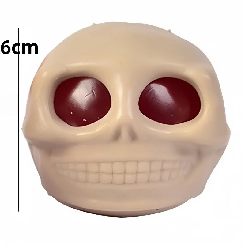 Halloween Skull Stress Ball Squeeze Toy - Blood and Maggots Decor, Stress Relief Fidget