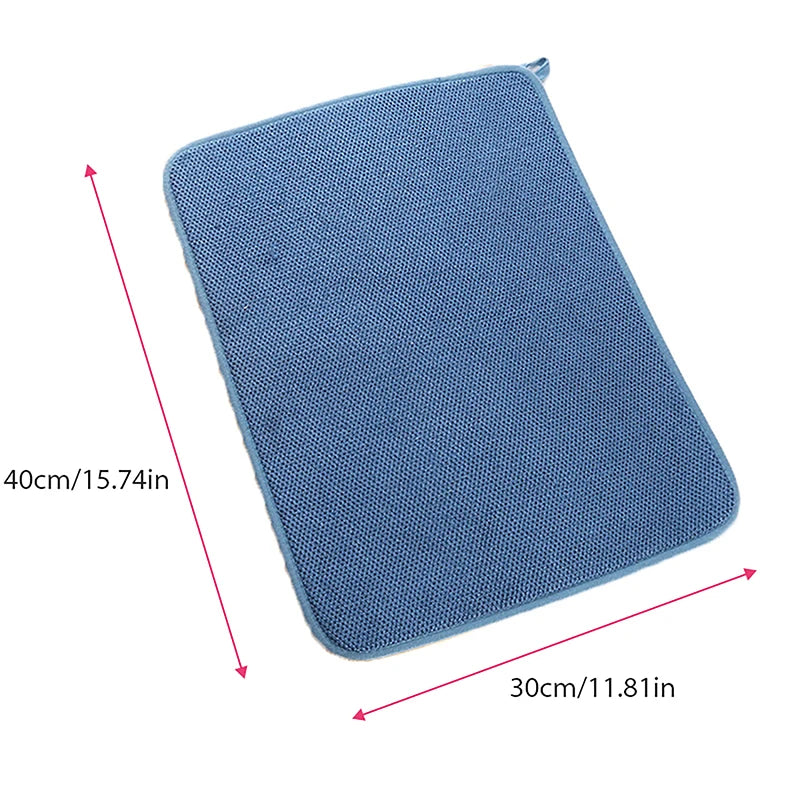 Microfiber Dish Drying Mat for Kitchen Cabinet Non Slip Heat Resistant Draining Pad