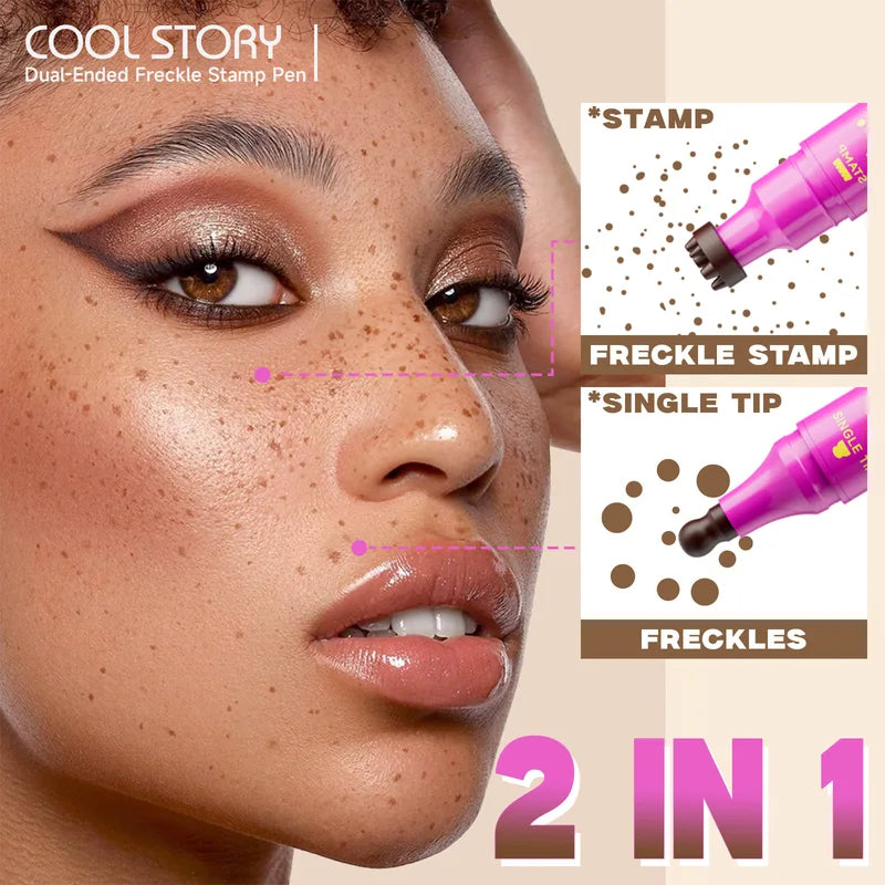 Double-Head Freckle Pen and Eyeliner Spot Stamp - Waterproof & Natural Finish