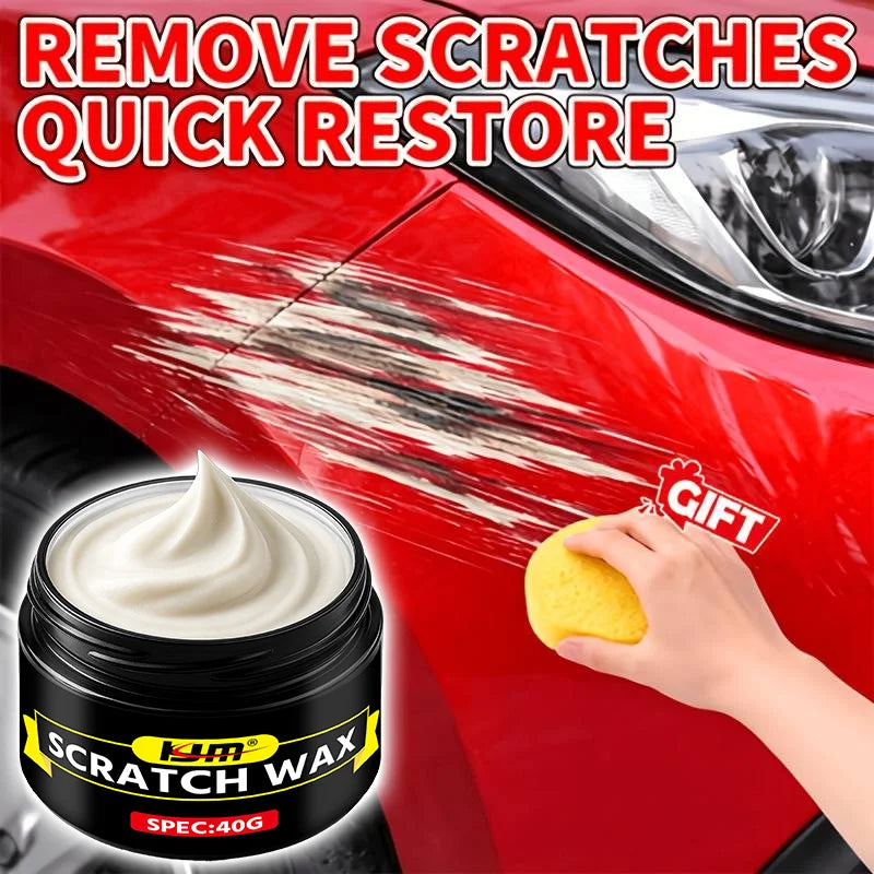 Car Scratch Remover Wax - Auto Paint Repair Polish with Sponge, 40g