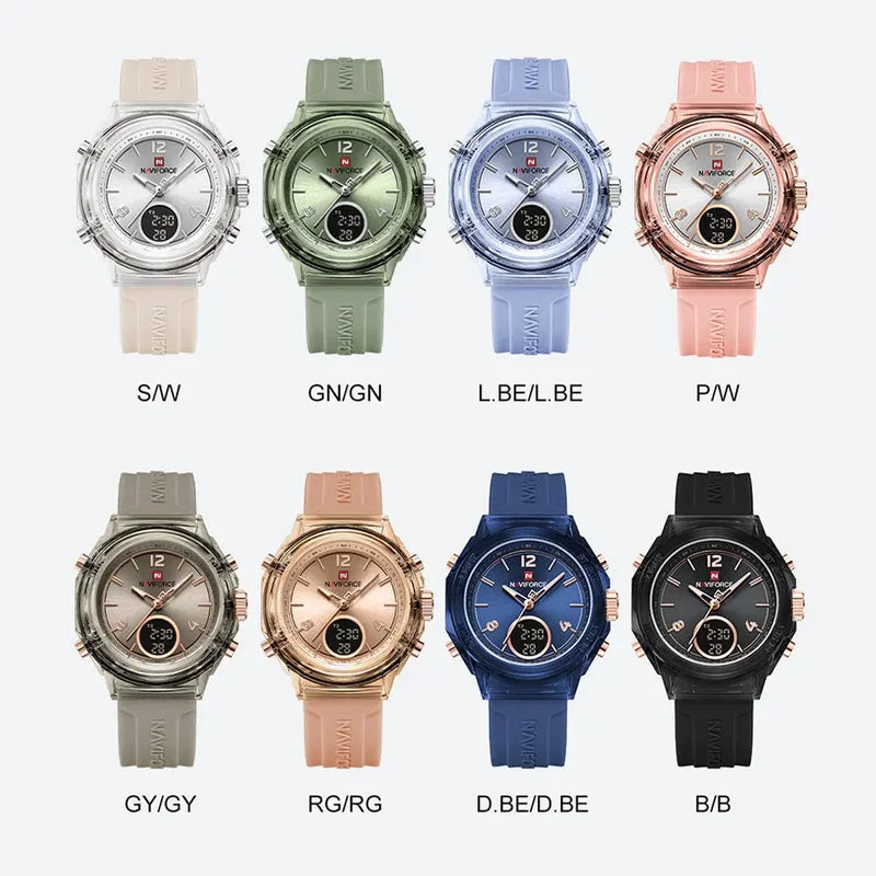 Women's Waterproof Sport Quartz Digital Watch with Dual Time Display