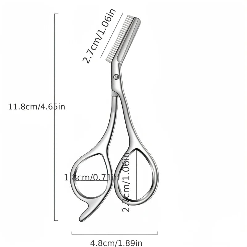 Eyebrow Scissors with Comb & Razor - Stainless Steel Facial Hair Remover for Women