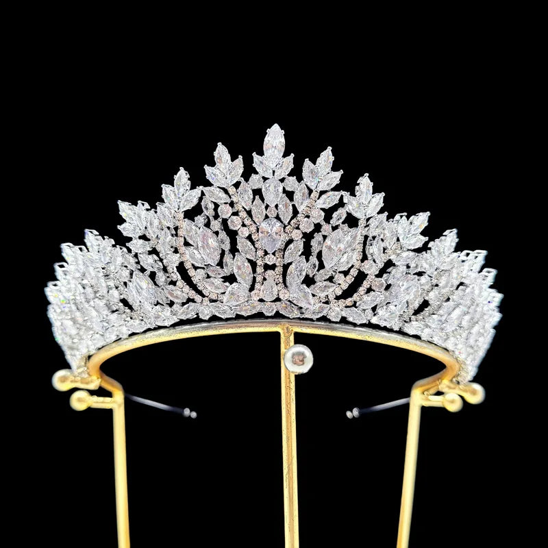 Luxury Bridal Tiara Crown for Wedding & Prom - Cubic Zirconia Headpiece