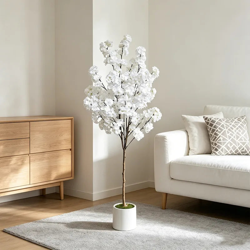 Artificial Cherry Blossom Tree 140-180cm Realistic Home Decor Fake Plant